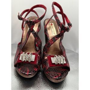 Super Cute Y2K Red Wedge Size 8